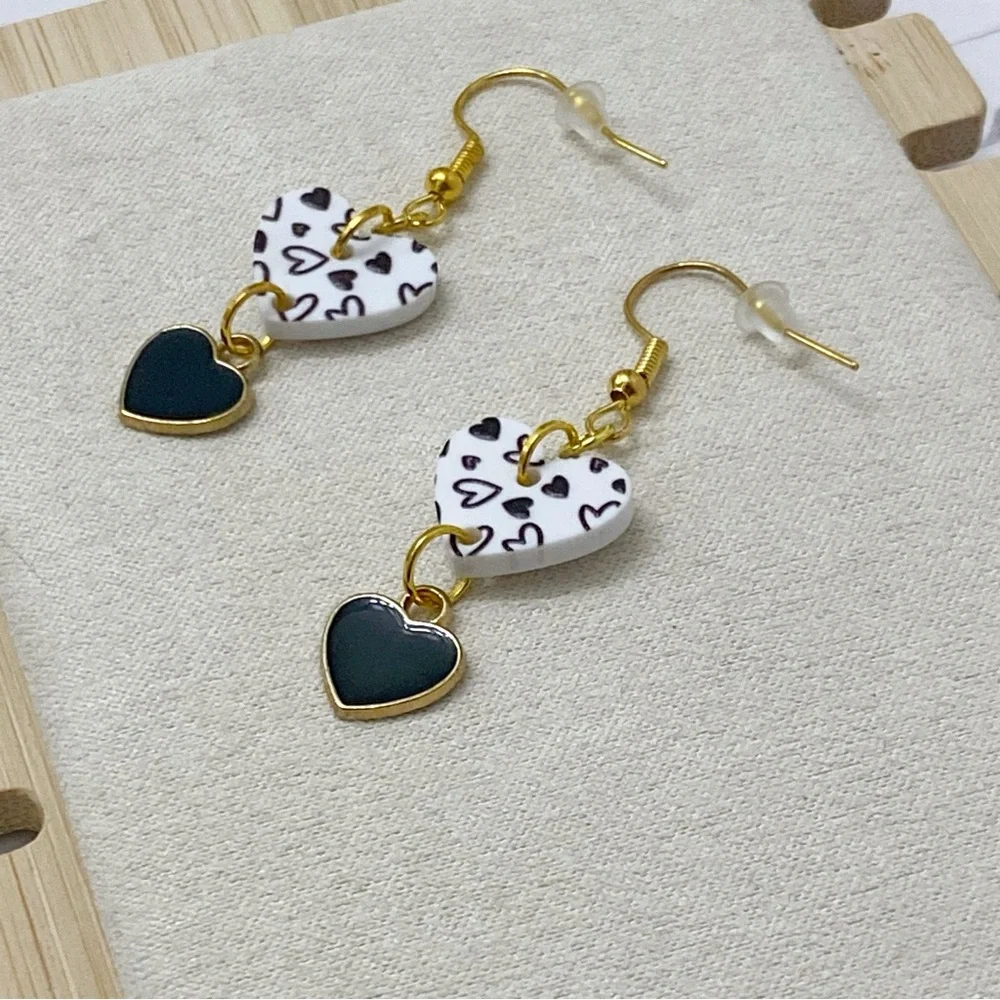 Valentine Heart Earrings, Heart Dangle Earrings, Hand Crafted Gifts For Her - Picture 3 of 5